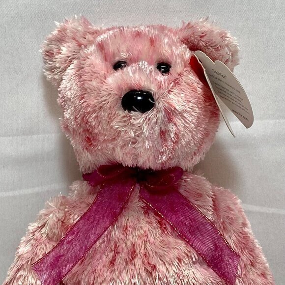 Ty Beanie Babies 10 yrs Smitten Bear 2002 Retired Valentines Plush Black Nose - Picture 10 of 10